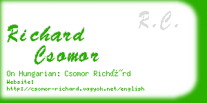 richard csomor business card